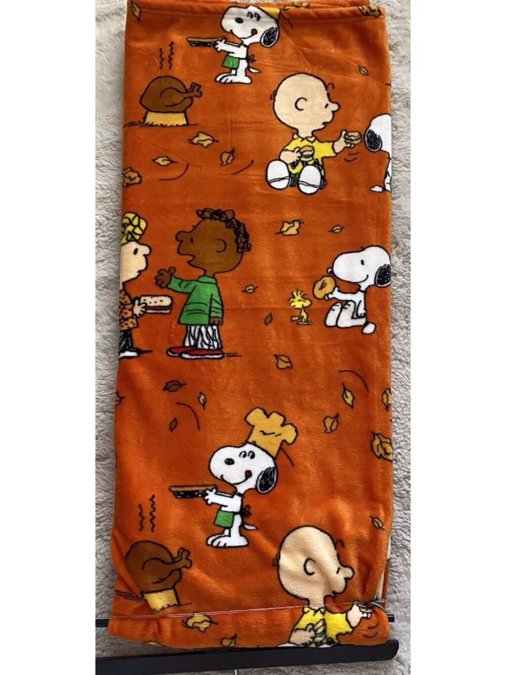 Peanuts Snoopy Charlie Brown Fall Thanksgiving Throw Blanket 50” X 70” NEW